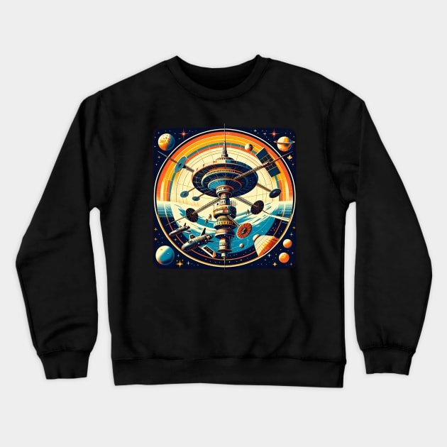 Orbital Command Space Station Tee Crewneck Sweatshirt by Graphic Wonders Emporium